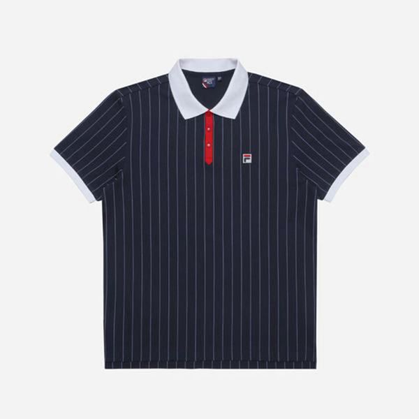 Fila Line Pinstripe S/S Women's Polo Shirts - Navy,NZ 471-30187